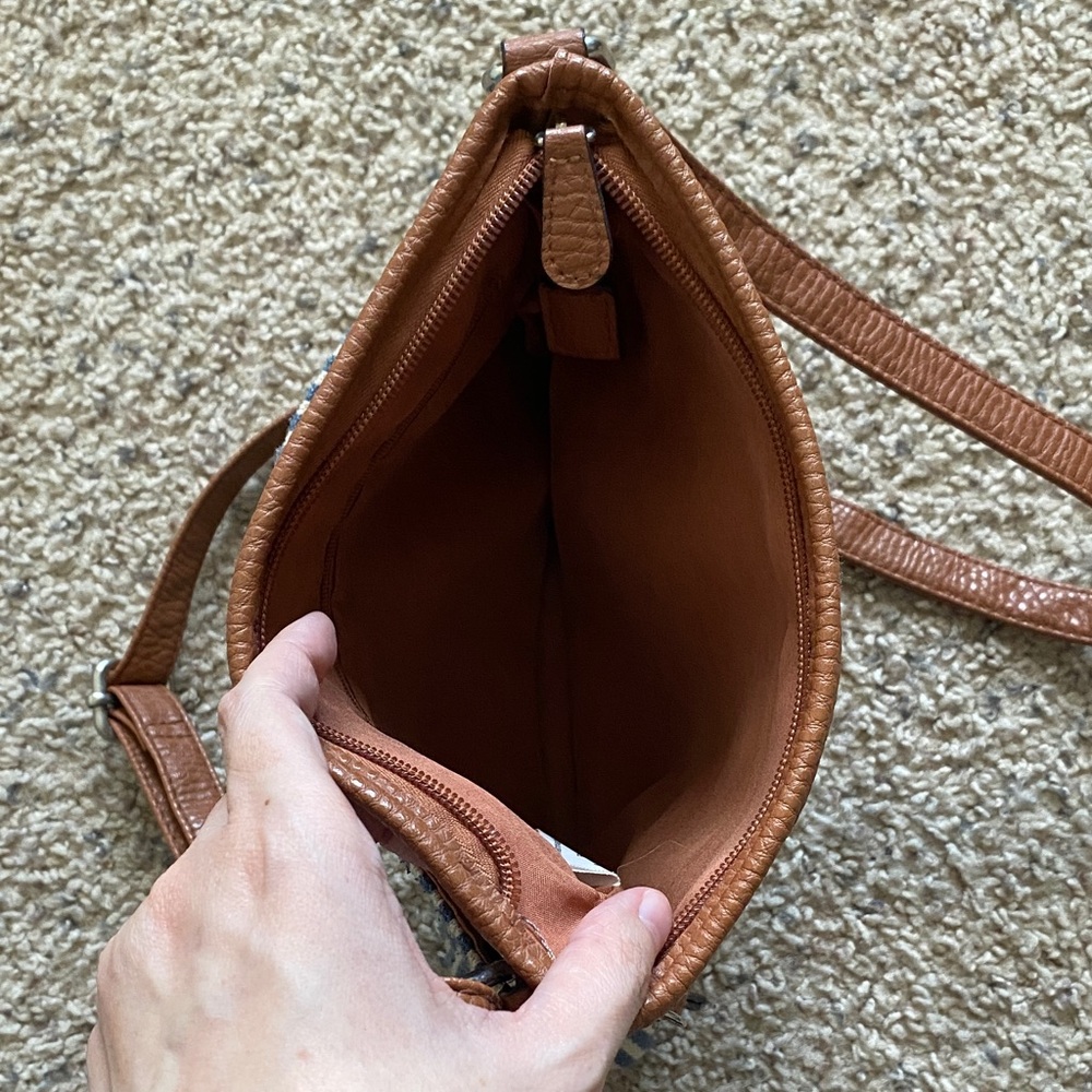 Tan and Blue Crossbody Bag - Picture 5 of 13